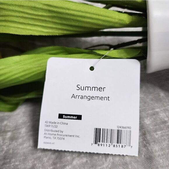 New Yellow Orange Real Feel Tulip Arrangement in Ceramic Vase, 16" - Picture 5 of 5